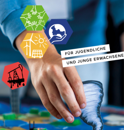 Hand greift nach Spielelementen